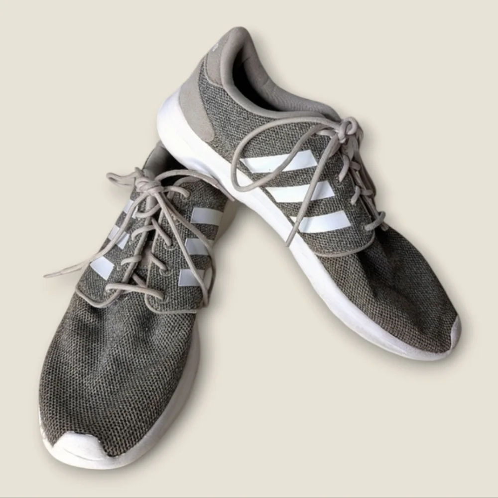 adidas Cloudfoam Gray Fabric Mesh Athletic Shoes Size Women's 8.5